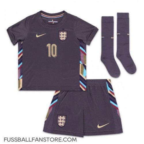 England Jude Bellingham #10 Replik Auswärtstrikot Kinder EM 2024 Kurzarm (+ Kurze Hosen)